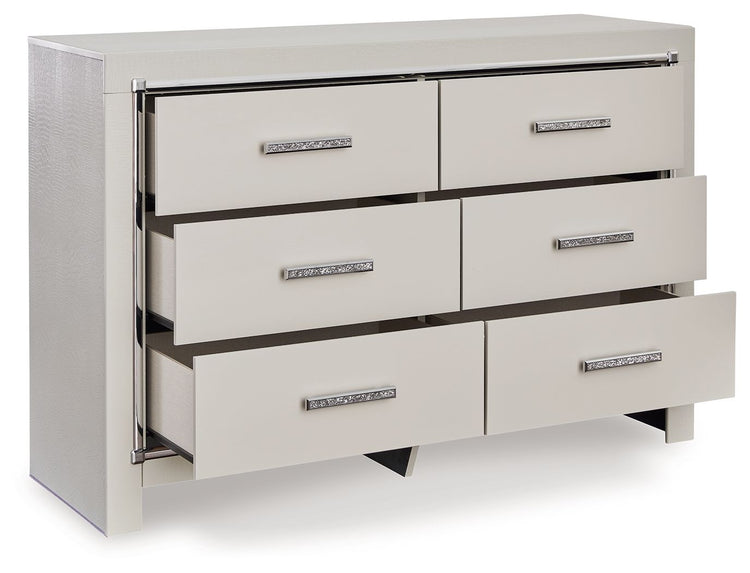 Zyniden - Silver - Six Drawer Dresser - 5th Avenue Furniture