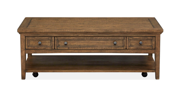 Magnussen Furniture - Bay Creek - Rectangular Cocktail Table With Casters - Toasted Nutmeg - 5th Avenue Furniture