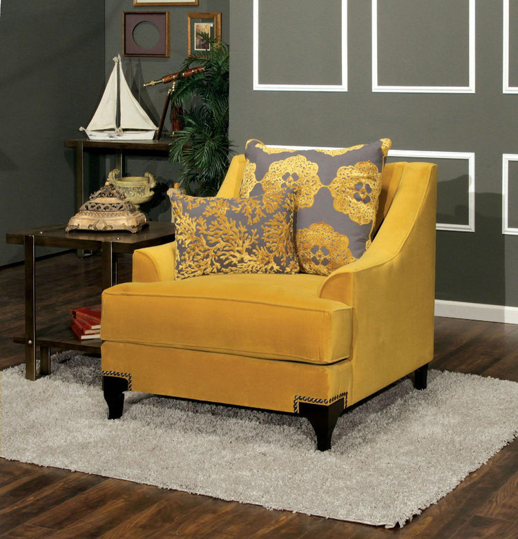 Furniture of America - Viscontti - Chair - Gold / Gray - 5th Avenue Furniture