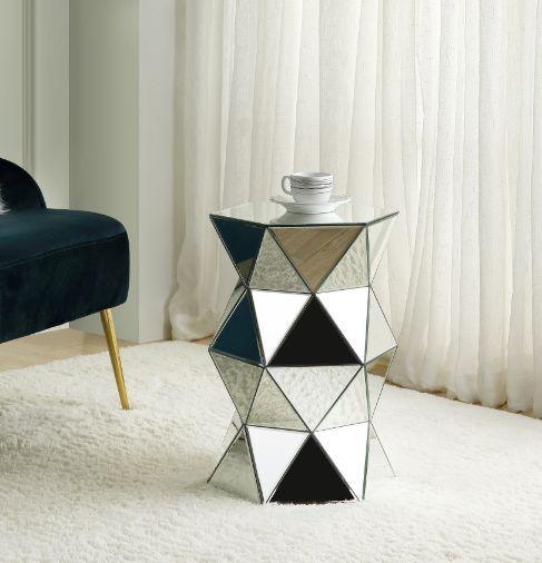 ACME - Meria - Pedestal - Mirrored - 20" - 5th Avenue Furniture