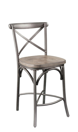 ACME - Kaelyn II - Counter Height Chair (Set of 2) - Gray Oak & Sandy Gray - 5th Avenue Furniture