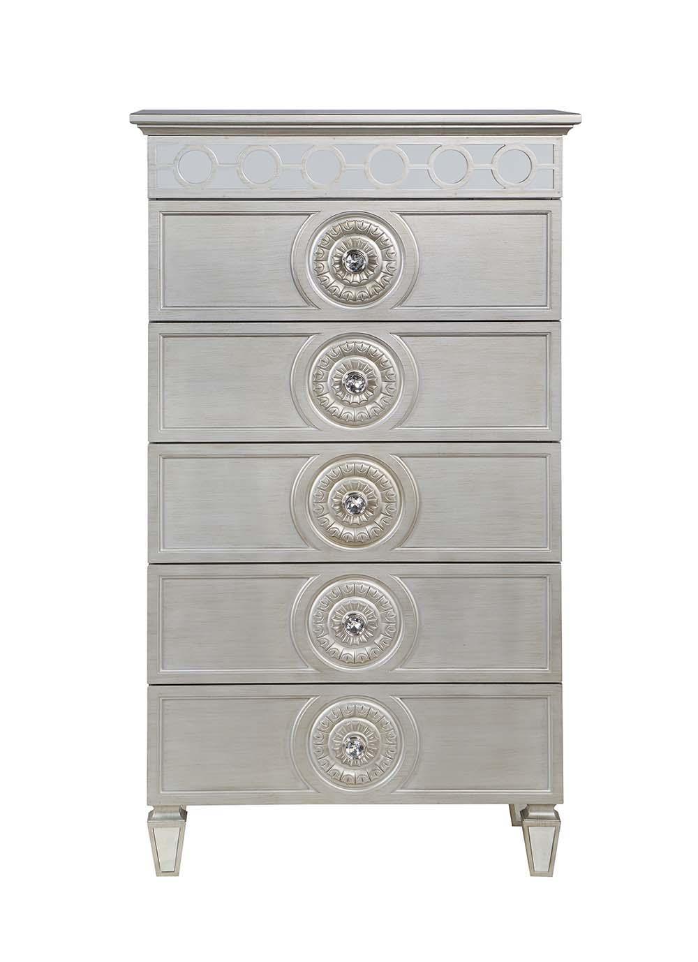 ACME - Varian - Chest - Silver & Mirrored Finish - 5th Avenue Furniture