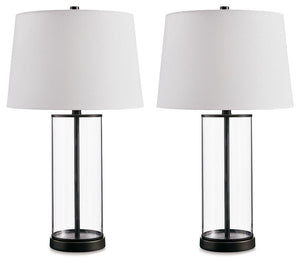 Signature Design by Ashley® - Wilmburgh - Clear / Bronze Finish - Glass Table Lamp (Set of 2) - 5th Avenue Furniture