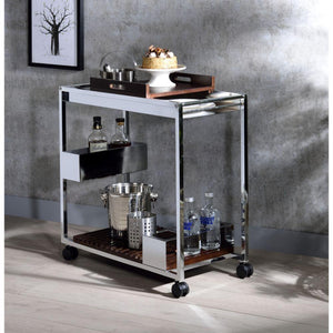 ACME - Lisses - Serving Cart - Chrome - 5th Avenue Furniture