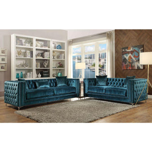 ACME - Gillian - Sofa - Dark Teal Velvet - 5th Avenue Furniture