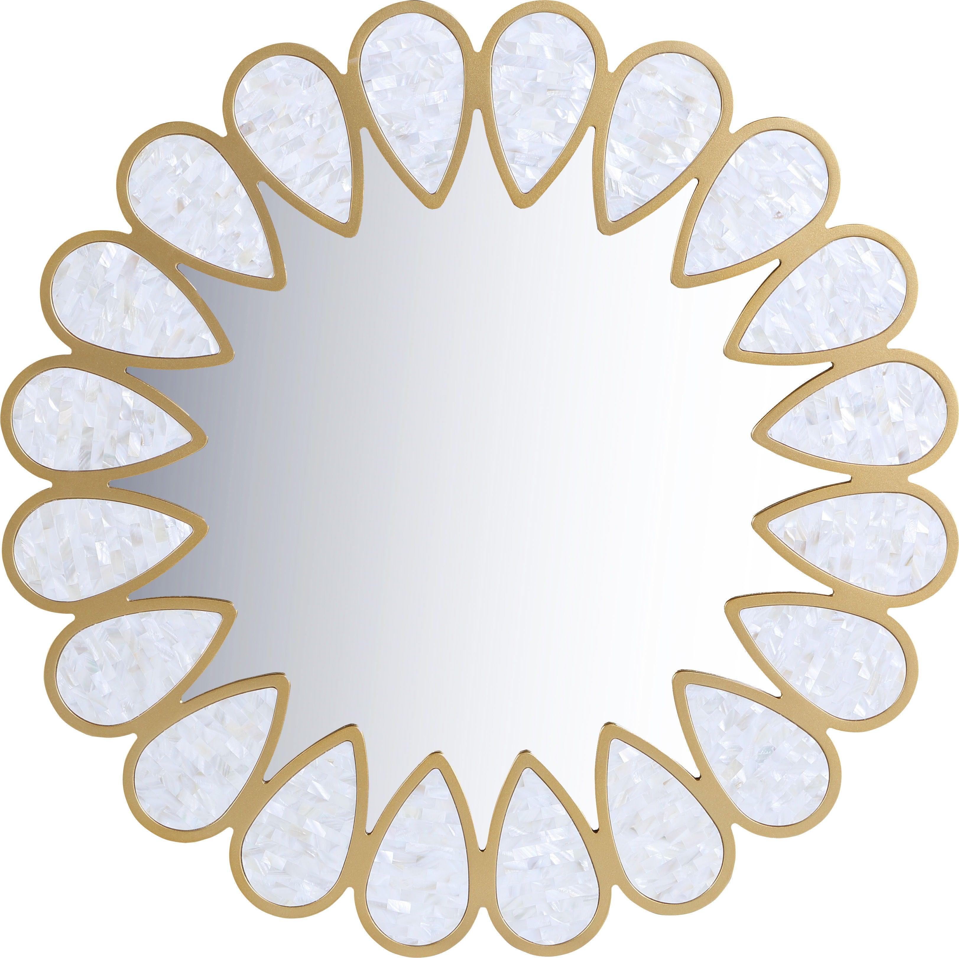 Meridian Furniture - Shell - Mirror - White - 5th Avenue Furniture