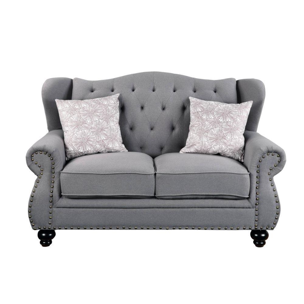 ACME - Hannes - Loveseat - Gray Fabric - 5th Avenue Furniture