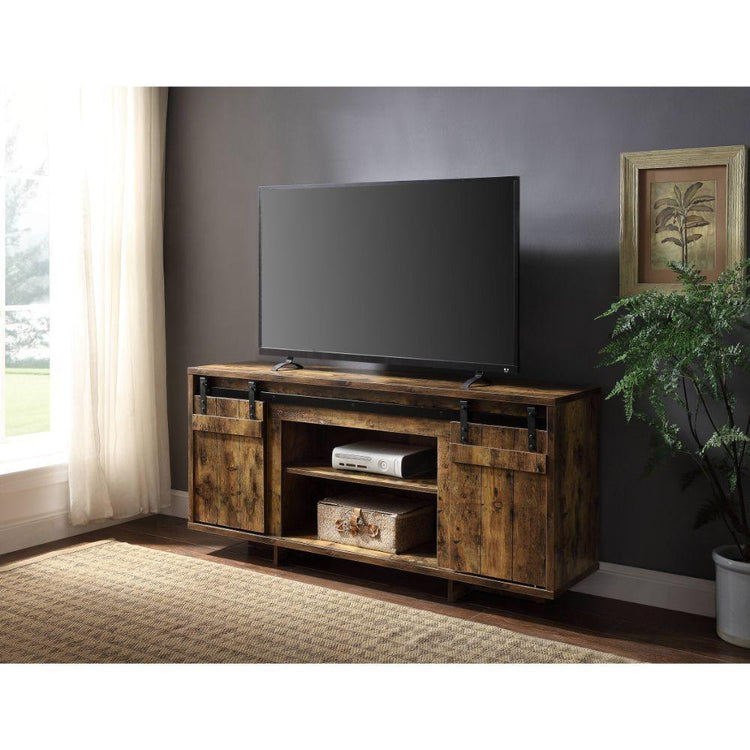 ACME - Bellarosa - TV Stand - Rustic Oak - 5th Avenue Furniture