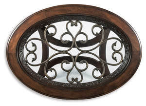 Ashley Furniture - Norcastle - Dark Brown - Oval Cocktail Table - 5th Avenue Furniture