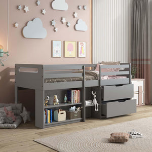 ACME - Fabiana - Twin Loft Bed - Gray Finish - 5th Avenue Furniture