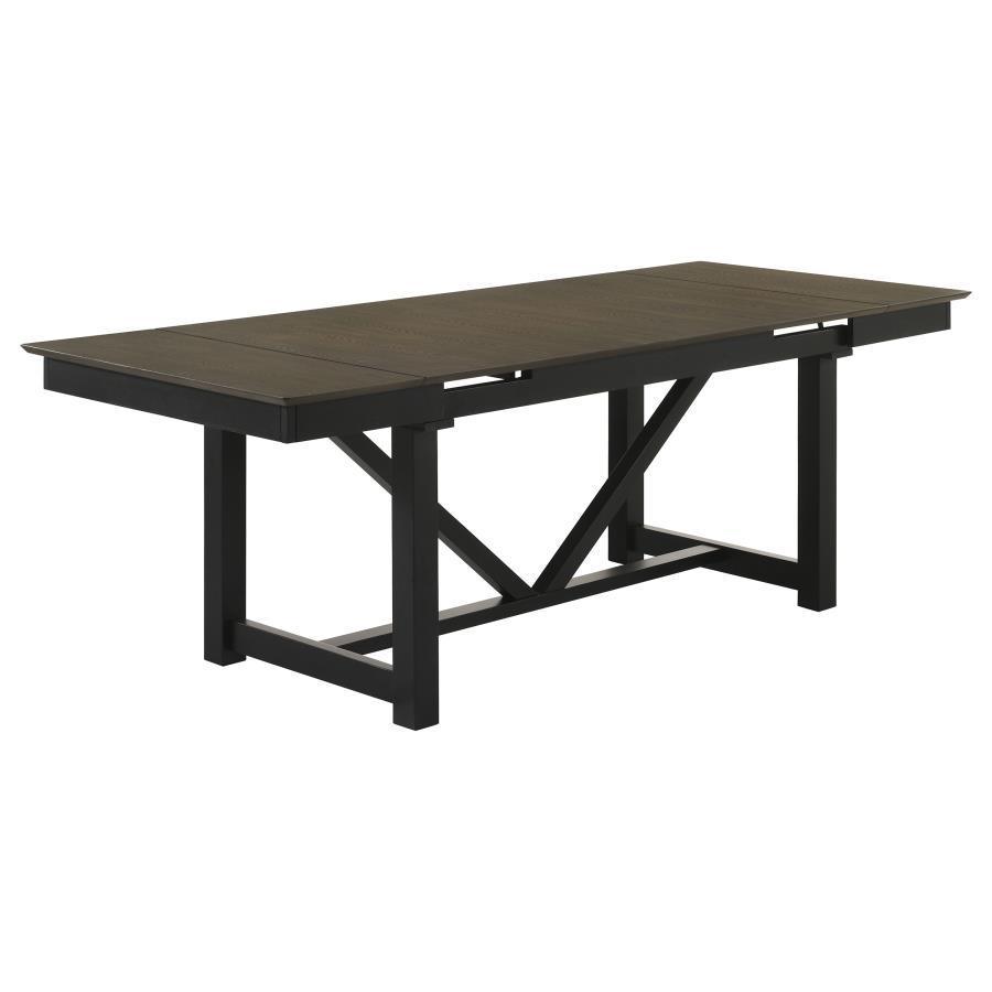 Coaster Fine Furniture - Malia - Rectangular Dining Table With Refractory Extension Leaf - Black - 5th Avenue Furniture