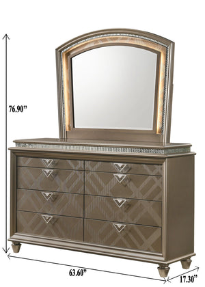 Crown Mark - Cristal - Dresser, Mirror - 5th Avenue Furniture