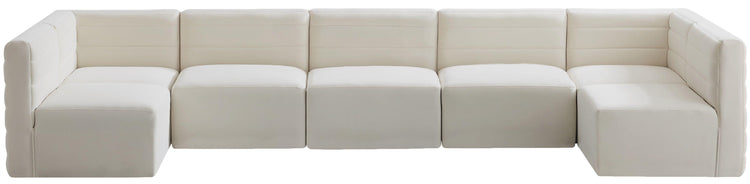 Meridian Furniture - Quincy - Modular Sectional 7 Piece - Cream - Fabric - 5th Avenue Furniture