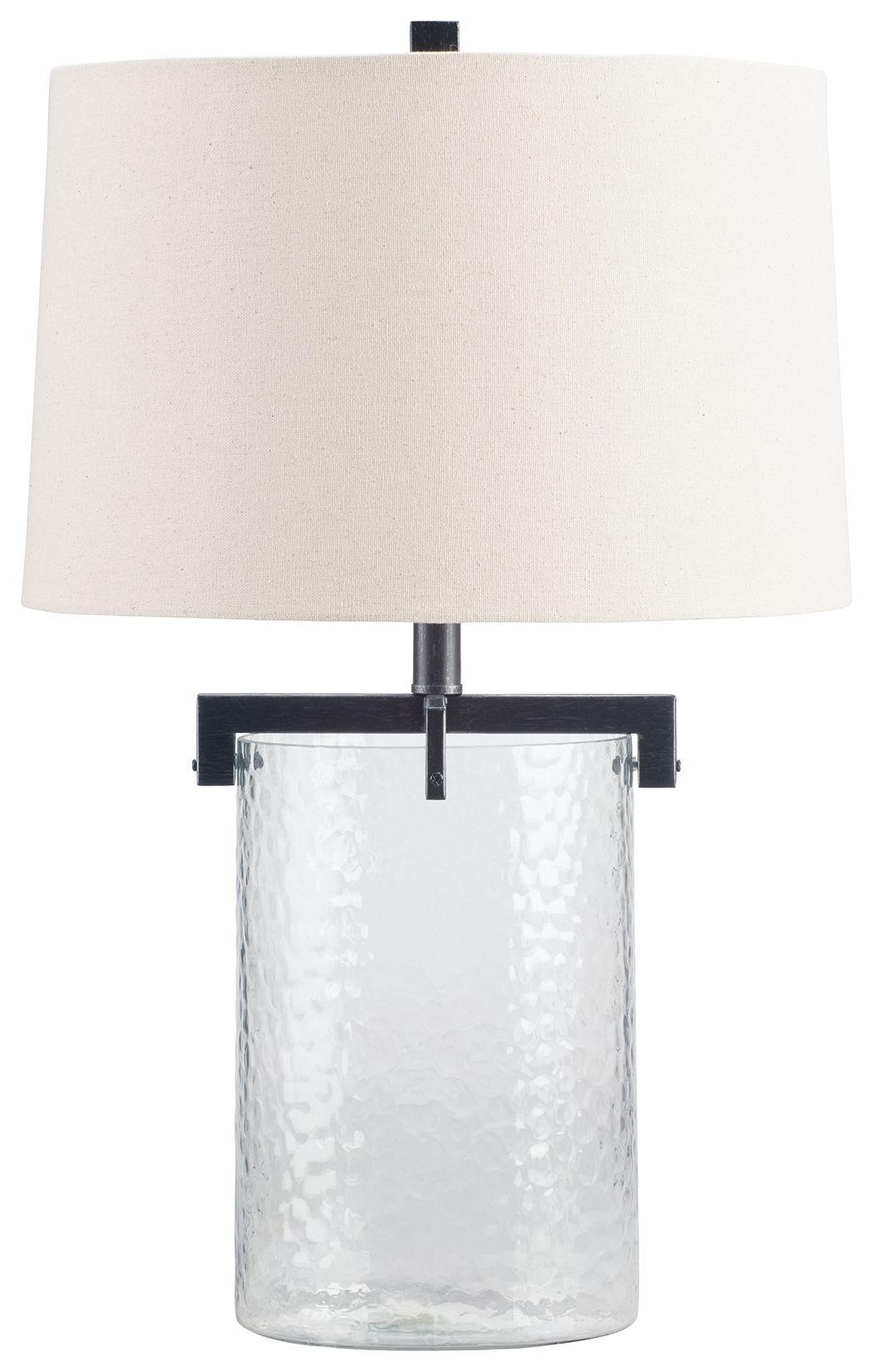 Ashley Furniture - Fentonley - Clear / Antique Black - Glass Table Lamp - 5th Avenue Furniture