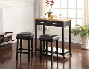 ACME - Maroth - Counter Height Set - Black & Black PU - 5th Avenue Furniture