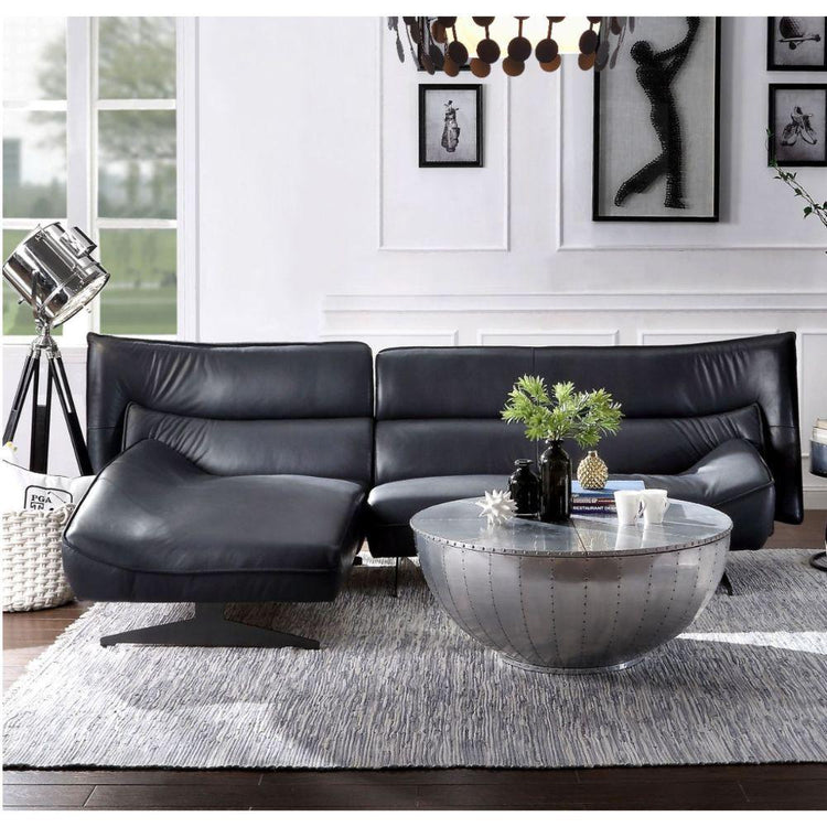 ACME - Maeko - Sectional Sofa - Dark Gray Top Grain Leather - 5th Avenue Furniture