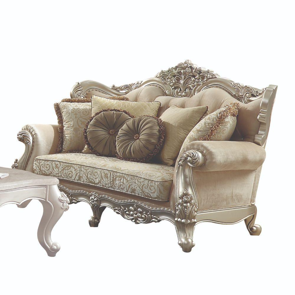 ACME - Bently - Loveseat - Fabric & Champagne - 5th Avenue Furniture