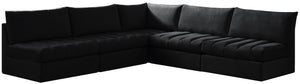 Meridian Furniture - Jacob - Modular Sectional 5 Piece - Black - 5th Avenue Furniture