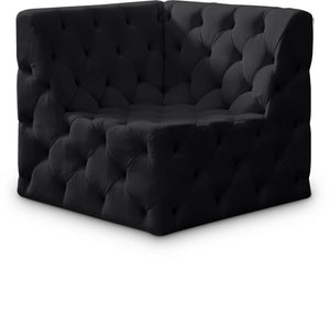Meridian Furniture - Tuft - Corner Chair - Black - 5th Avenue Furniture