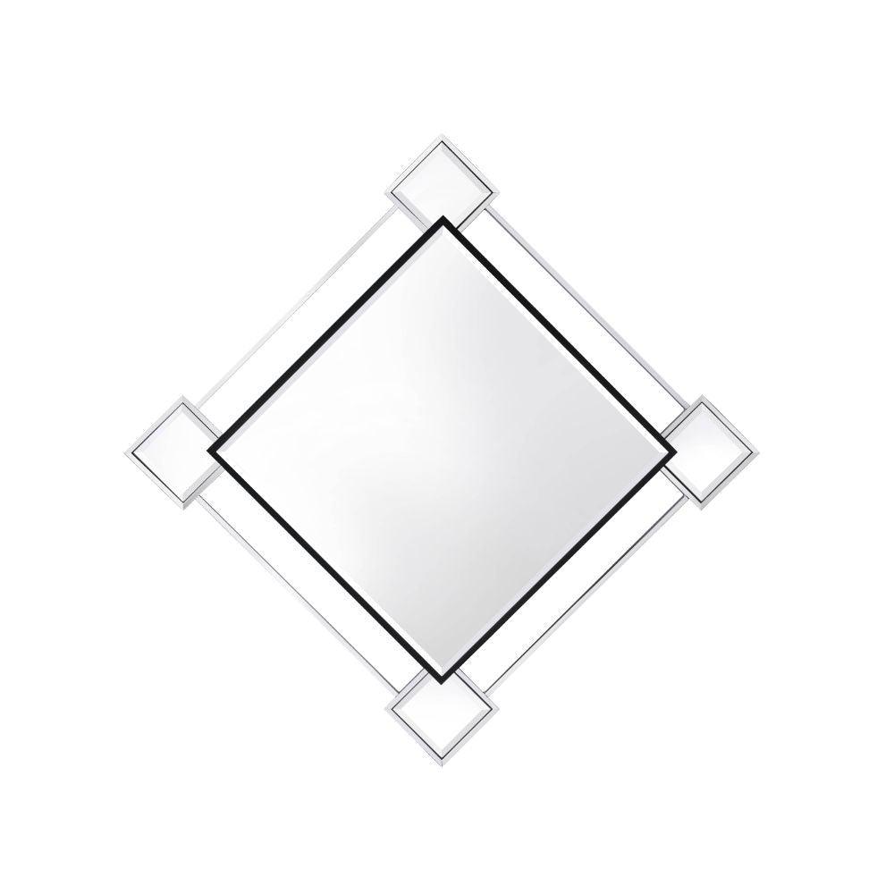 ACME - Asbury - Wall Mirror - Mirrored & Chrome - 5th Avenue Furniture