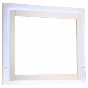 CoasterEssence - Felicity - Dresser Mirror With Led Light - Glossy White - 5th Avenue Furniture