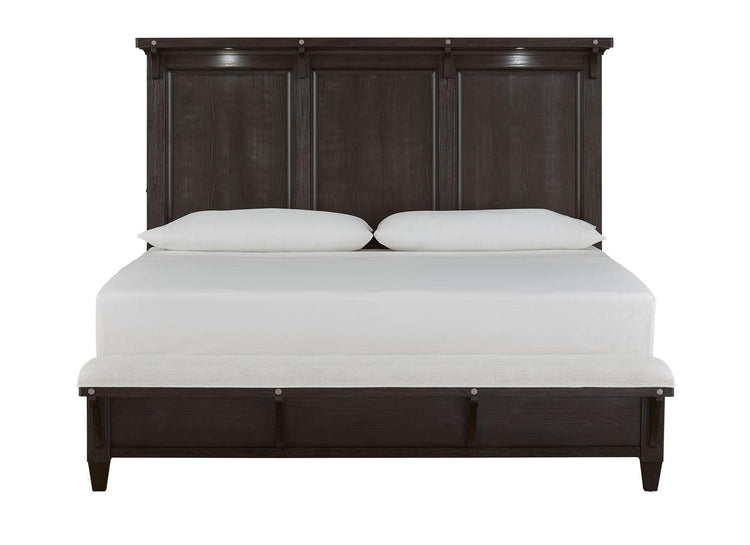 Magnussen Furniture - Sierra - Complete Lighted Panel Bed With Upholstered Footboard - 5th Avenue Furniture