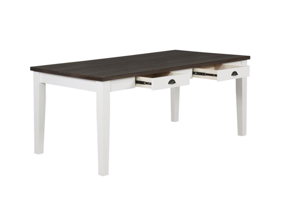 CoasterEssence - Kingman - 4-Drawer Dining Table - Espresso And White - 5th Avenue Furniture