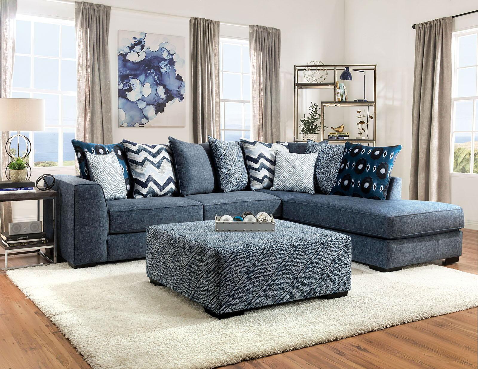 Furniture of America - Brielle - Sectional - Blue - 5th Avenue Furniture