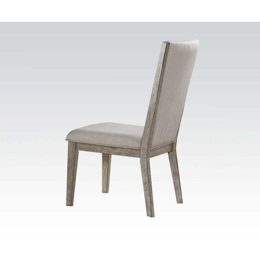 ACME - Rocky - Side Chair (Set of 2) - Fabric & Gray Oak - 5th Avenue Furniture