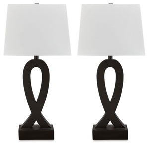 Signature Design by Ashley® - Markellton - Black - Poly Table Lamp (Set of 2) - 5th Avenue Furniture