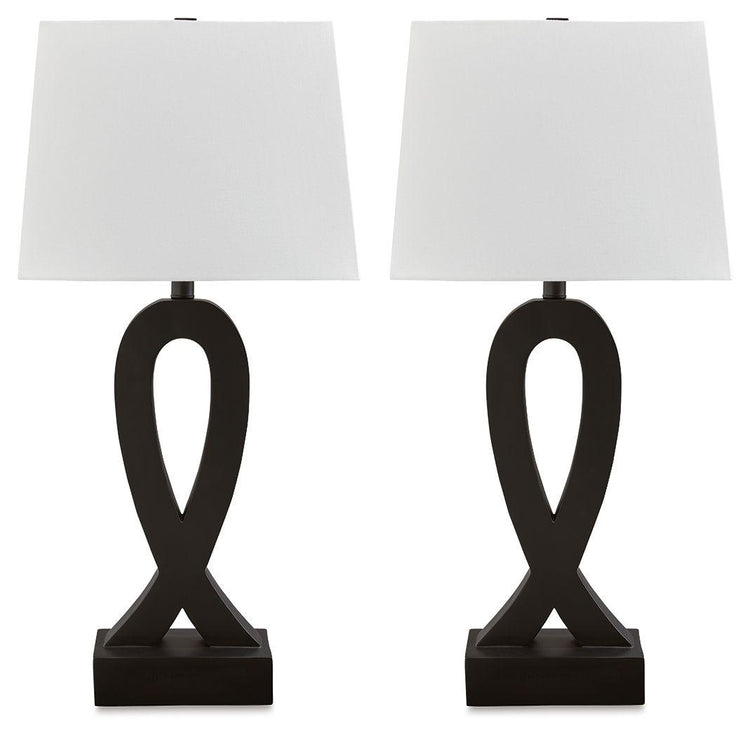 Signature Design by Ashley® - Markellton - Black - Poly Table Lamp (Set of 2) - 5th Avenue Furniture