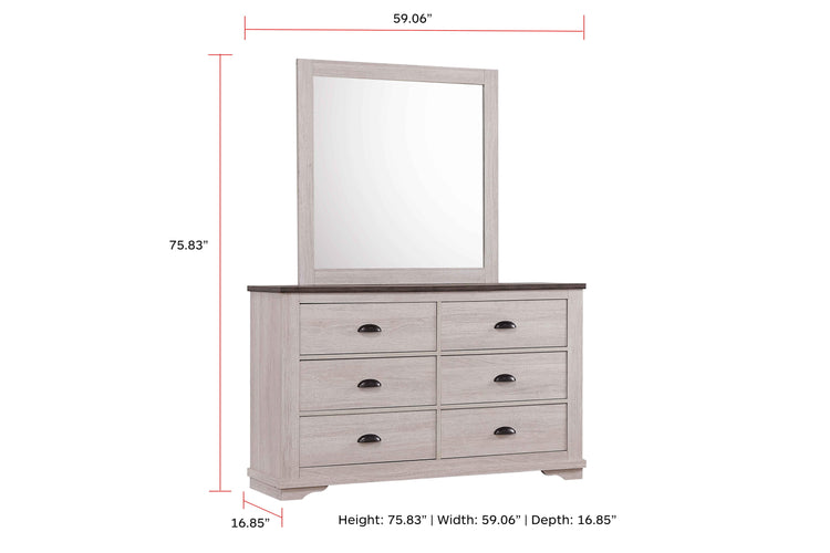 Crown Mark - Coralee - Dresser, Mirror - 5th Avenue Furniture