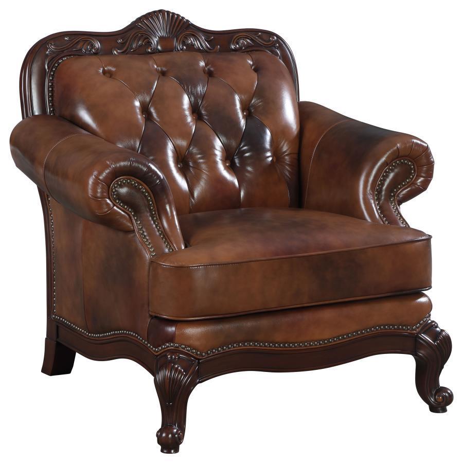 CoasterElevations - Victoria - Rolled Arm Chair - Tri-Tone And Brown - 5th Avenue Furniture