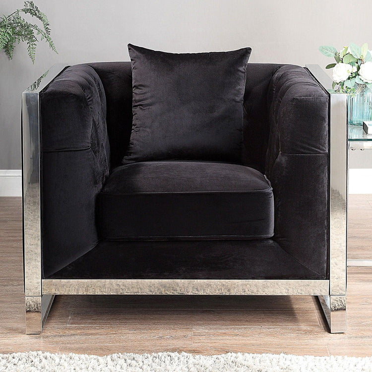 Furniture of America - Evadne - Chair With Pillow - Black - 5th Avenue Furniture