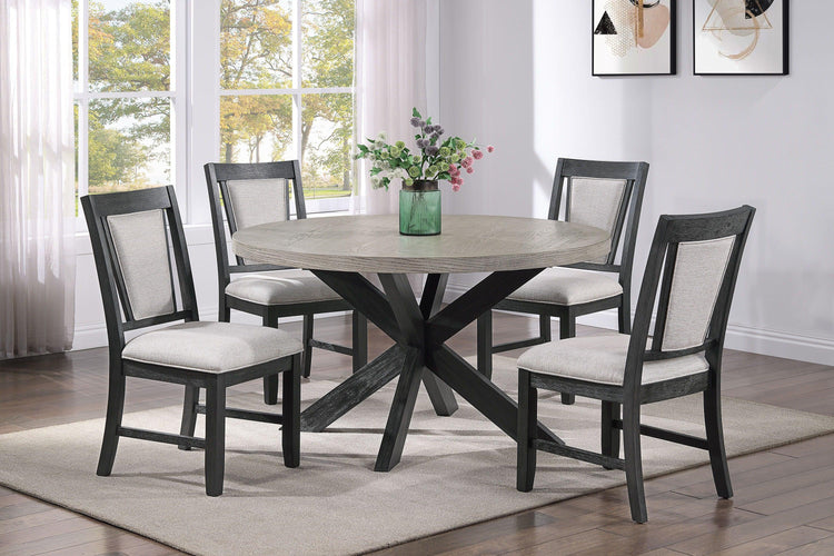 Crown Mark - Stevens - Round Dining Table - Charcoal & Gray - 5th Avenue Furniture