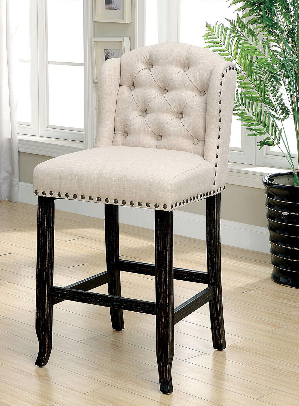 Furniture of America - Sania - Bar Height Wingback Chair (Set of 2) - 5th Avenue Furniture