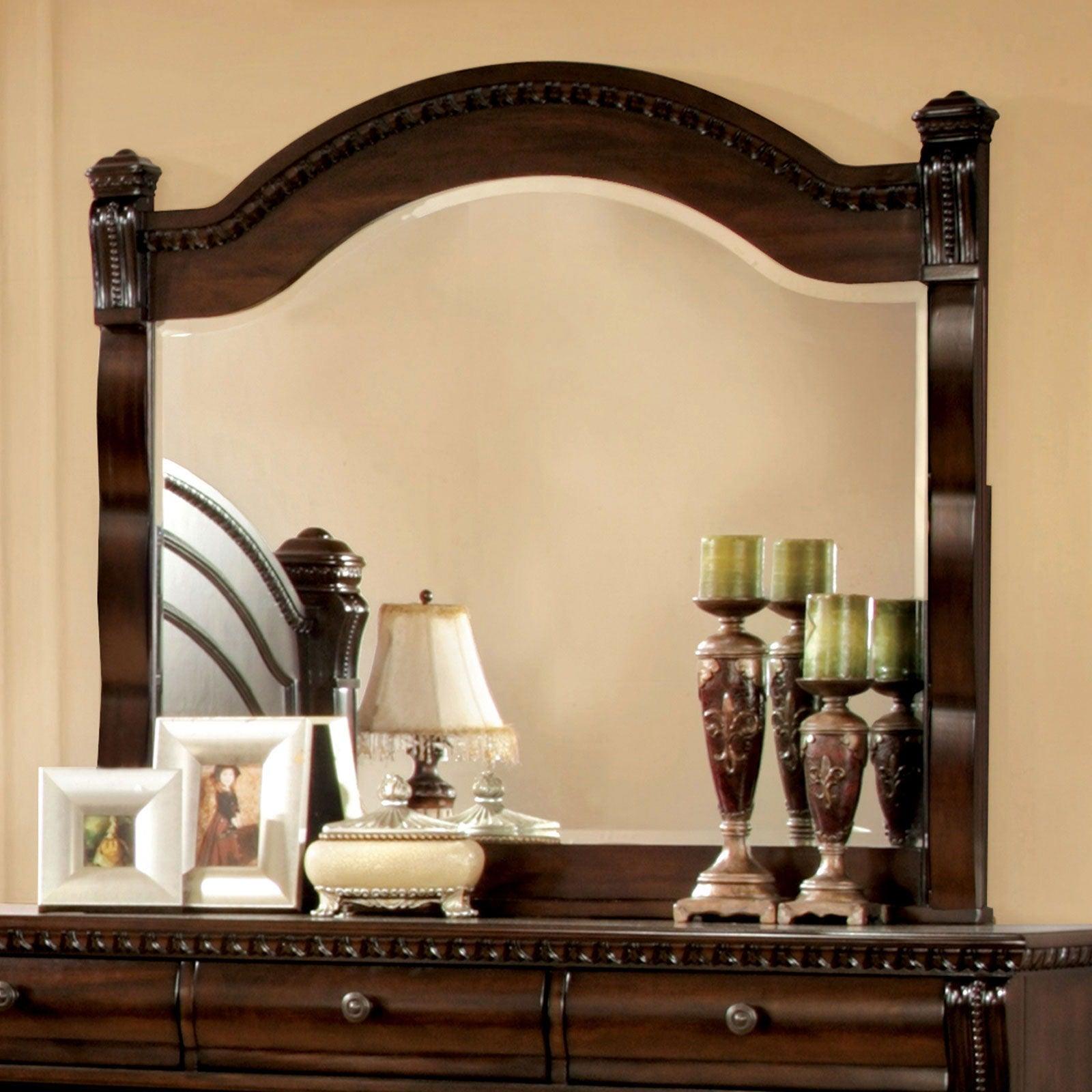 Furniture of America - Burleigh - Mirror - Cherry - 5th Avenue Furniture