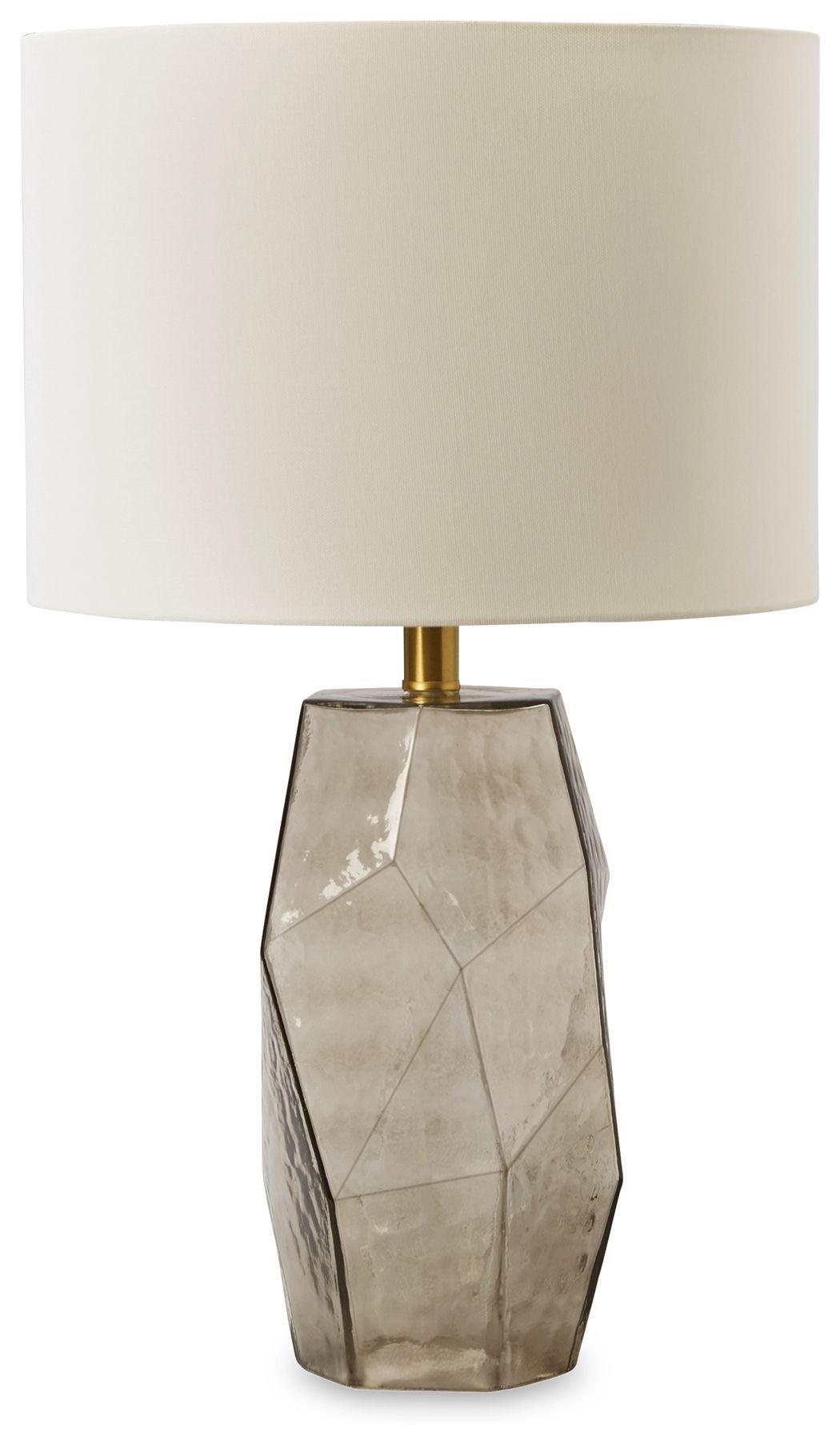 Signature Design by Ashley® - Taylow - Gray - Glass Table Lamp - 5th Avenue Furniture