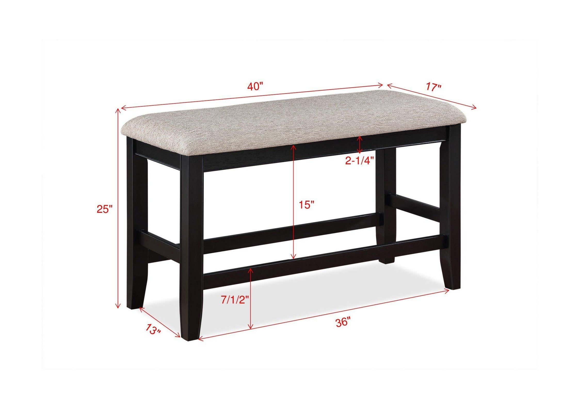 Crown Mark - Fulton - Counter Height Bench - 5th Avenue Furniture