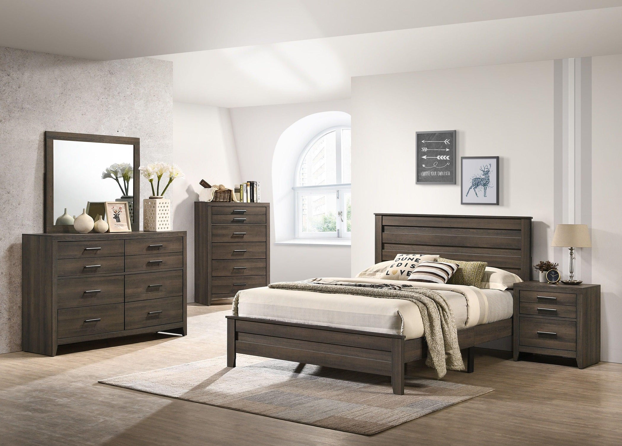 Crown Mark - Marley - Panel Bed In One Box - 5th Avenue Furniture