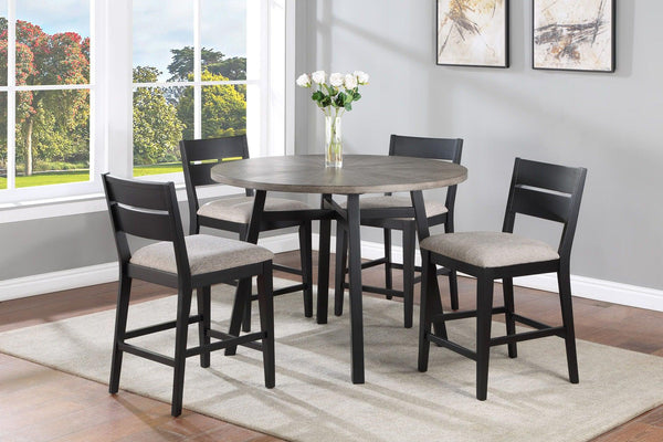 Crown Mark - Mathis - Counter Height Chair (Set of 2) - Black - 5th Avenue Furniture
