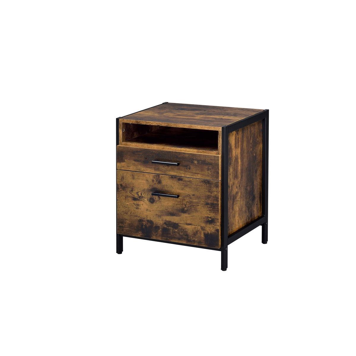 ACME - Juvanth - Nightstand - Rustic Oak & Black Finish - 5th Avenue Furniture