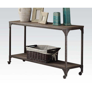 ACME - Gorden - Accent Table - Weathered Oak & Antique Nickel - 5th Avenue Furniture