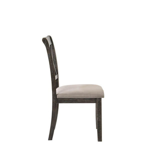 ACME - Claudia II - Side Chair (Set of 2) - Fabric & Weathered Gray - 5th Avenue Furniture