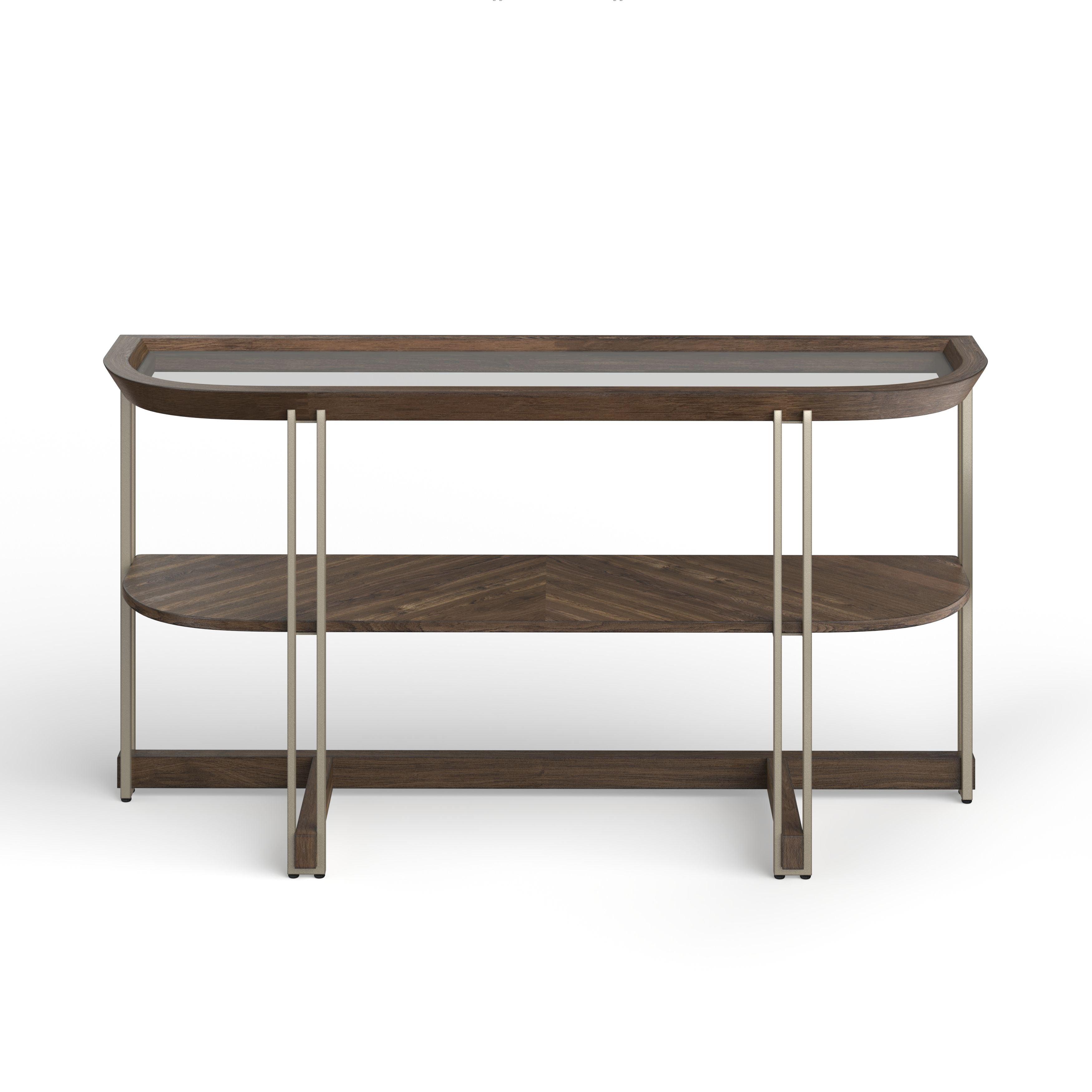 Magnussen Furniture - Elora - Demilune Sofa Table - Walnut - 5th Avenue Furniture