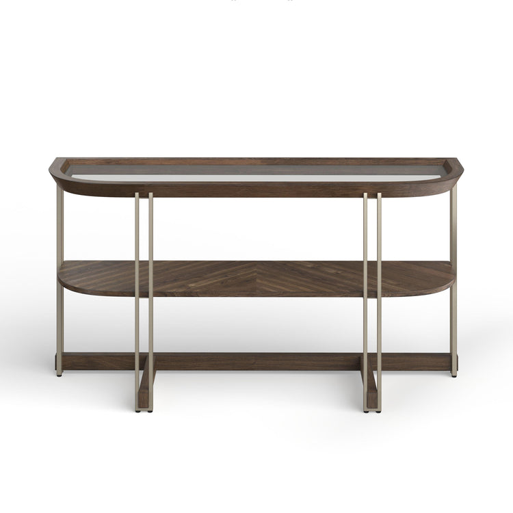 Magnussen Furniture - Elora - Demilune Sofa Table - Walnut - 5th Avenue Furniture