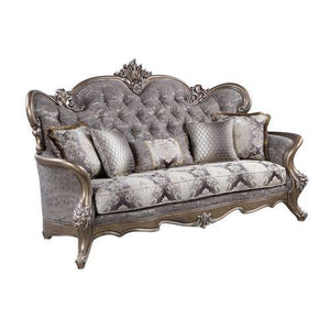 ACME - Elozzol - Sofa - Fabric & Antique Bronze Finish - 54" - 5th Avenue Furniture