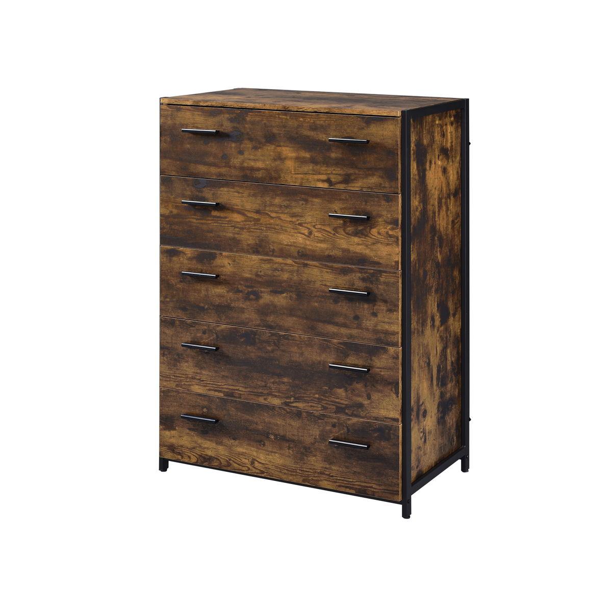 ACME - Juvanth - Chest - Rustic Oak & Black Finish - 5th Avenue Furniture