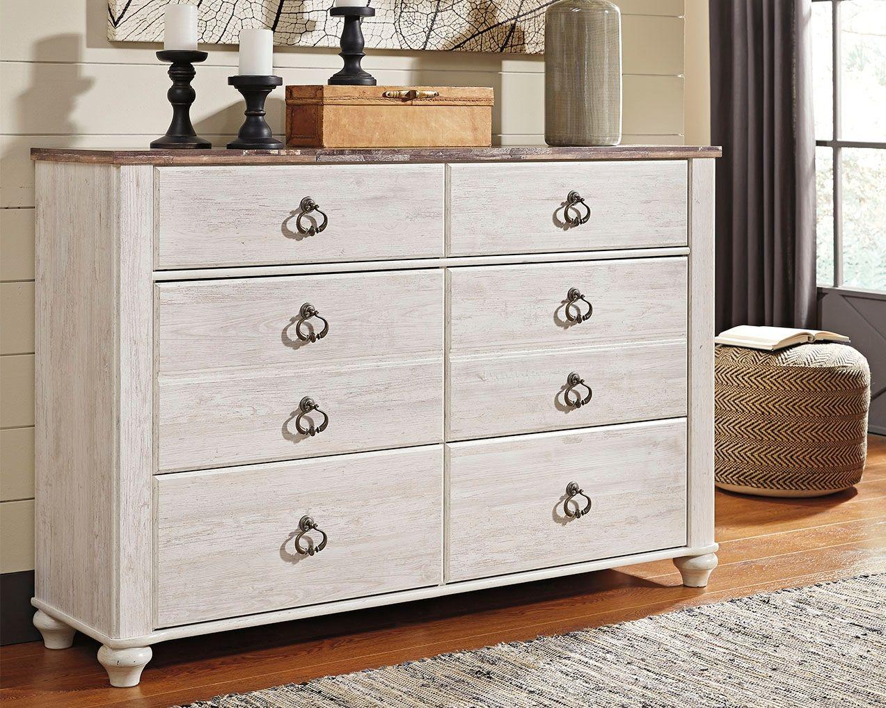 Ashley Furniture - Willowton - Dresser, Mirror - 5th Avenue Furniture