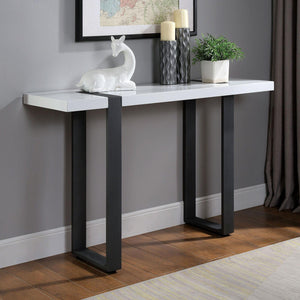 Furniture of America - Eimear - Sofa Table - White / Black - 5th Avenue Furniture